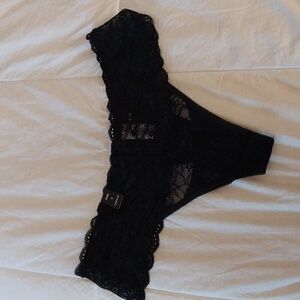 Torrid Lace Thong Size 1X Black Undies Plus Size NWT